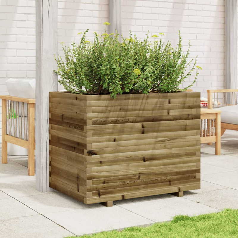 Wood Planter Box, 72cm H x 90cm W x 60cm D, Naturally Impregnated