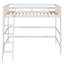 Lit mezzanine simple en bois massif avec échelle-1230411992