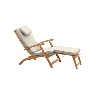 Cripe Anders Teak Outdoor Folding Lounge Deck Chair
