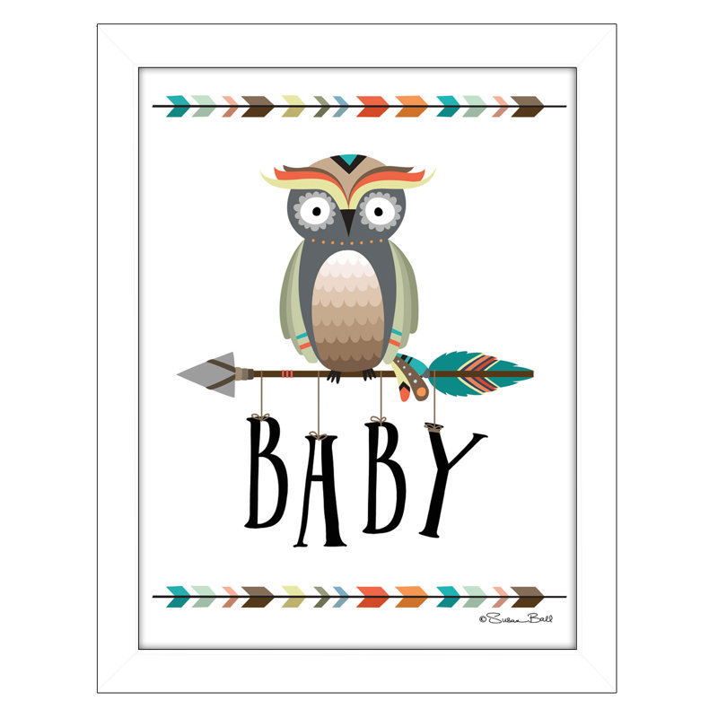 Art hibou encadré, Cadre blanc