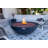 Rose Bowl 48" Outdoor Dark Grey Concrete Fire Pit 60,000 BTU - Includes Lava Rocks & PVC Cover-111175376
