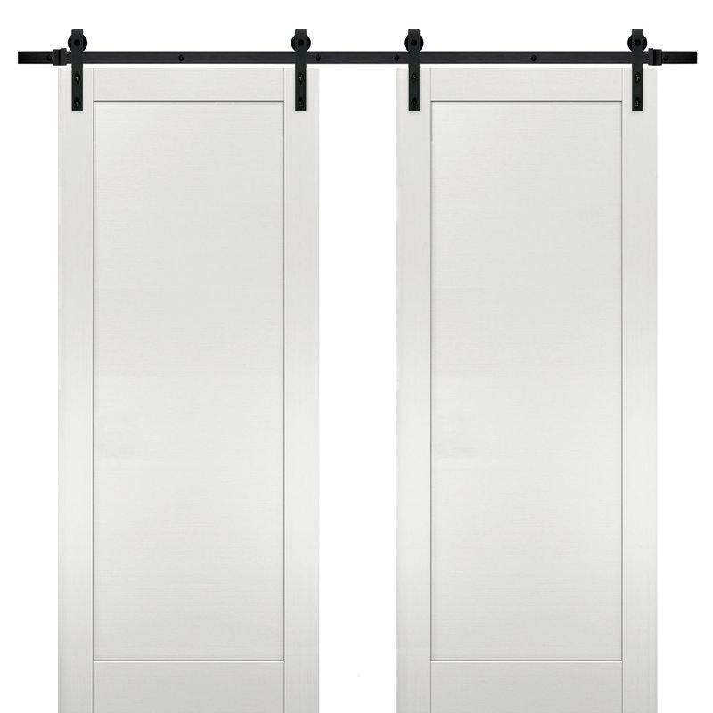 Portes en bois de grange à panneaux Planum, 60 po x 80 po