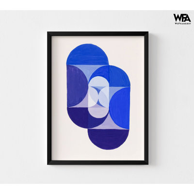 «Key Blue» par Joseph Schillinger, reproduction d'art encadrée The Mathematical Of The Arts, peinture de Schillinger, reproduction d'art bleue