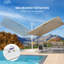 Parasol carré en porte-à-faux 9 pi avec base et rotation à 360 ° Ronak-397929495-373229235