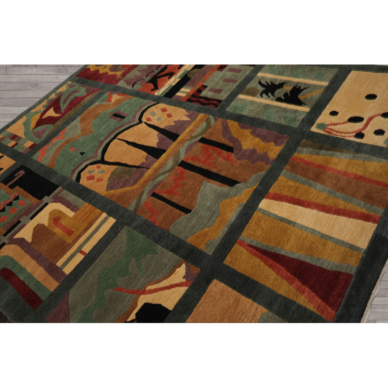 Tapis tufenkian en laine noué à la main 8 x 9 pi 11 po