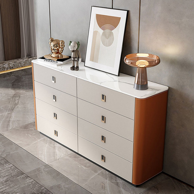 Buffet décoratif moderne en bois massif fritté blanc moderne