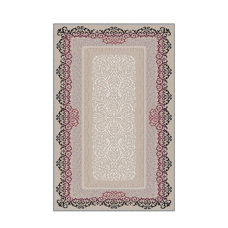 Stylish Hall Carpet (3.3 x 6.6 ft), 100% Polyester, 0.3 in Pile Height | Antibacterial, Non-Slip PVC Felt Dot Underside | Machine Washable, 3D Digital Print, Durable & Easy to Clean | Perfect for Entryway & Living Areas