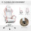 Chaise de bureau d'ordinateur, chaise de bureau en cuir PU, blanc-520944073
