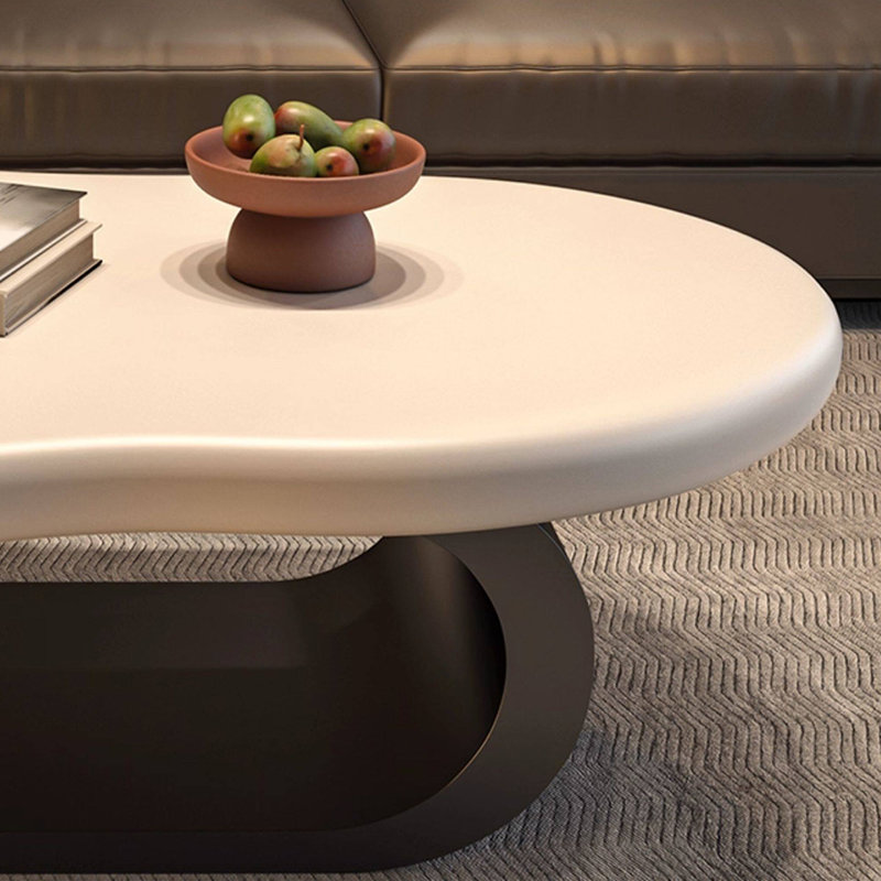 Table basse moderne de style crème moderne, H 17,71 po x l 47,24 po x P 31,1 po