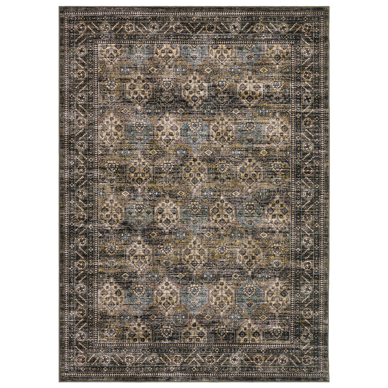 Washable Rug for Living Room Vintage Floral Farmhouse Indoor Non Slip Large Carpet for Bedroom