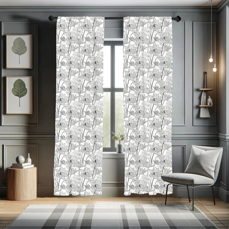 Panneaux de rideaux semi-transparents avec passe-tringle, 28 po x 63 po