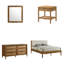 Ensemble de chambre à coucher en bois d'hévéa 4 pièces Vichy-410900542