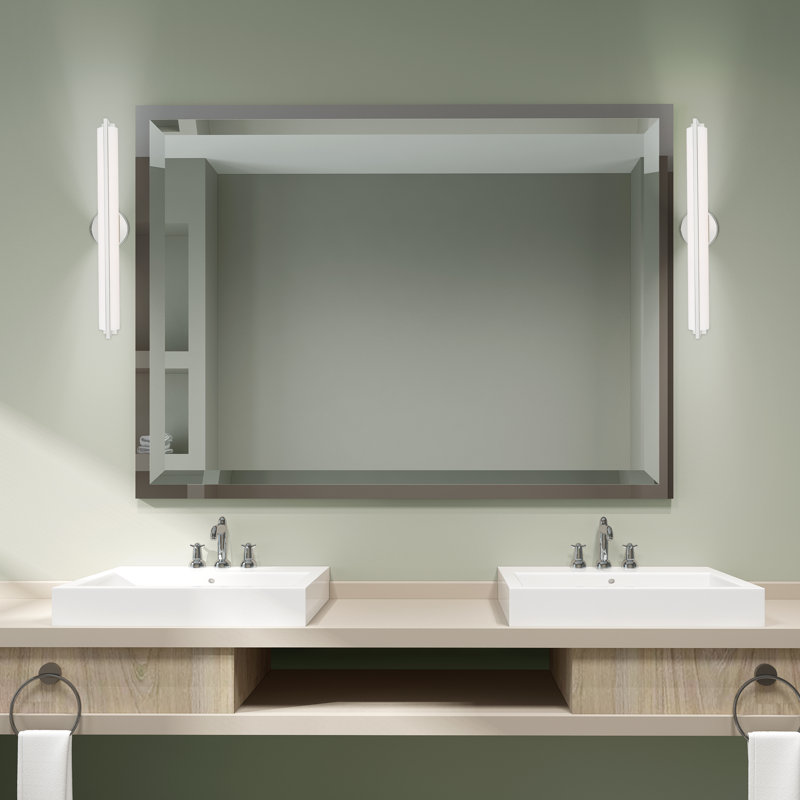 Applique murale de salle de bain à 1 lumière DEL à intensité variable Bikram, Chrome poli