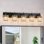 Luminaire de meuble-lavabo moderne en cristal avec finition dorée polie, éclairage mural à 5 lumières pour la salle de bain, la chambre à coucher ou le couloir