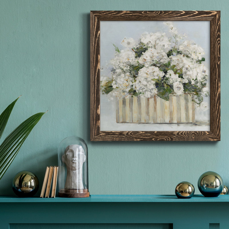 «Blue Mosaic II», reproduction d'art sur toile encadrée, Encadré de bois de noyer, H 27,5 po x l 27,5 po x P 1,5 po