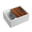 Whitehaus Collection Front Apron Single Bowl Fireclay Kitchen Sinks with Cutting Board and Grid-171914214-177137813