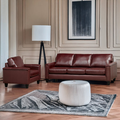 Deboer Genuine Leather Living Room Set