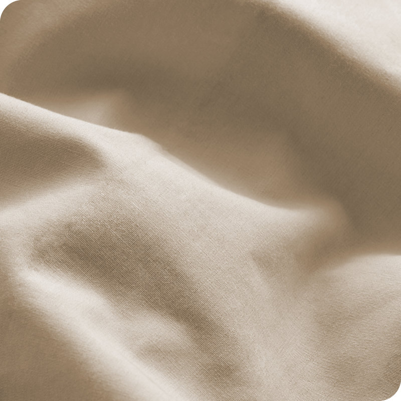 Twin French Beige Organic Cotton Percale Sheet Set