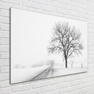 Snow Path Landscape - Wrapped Canvas Print