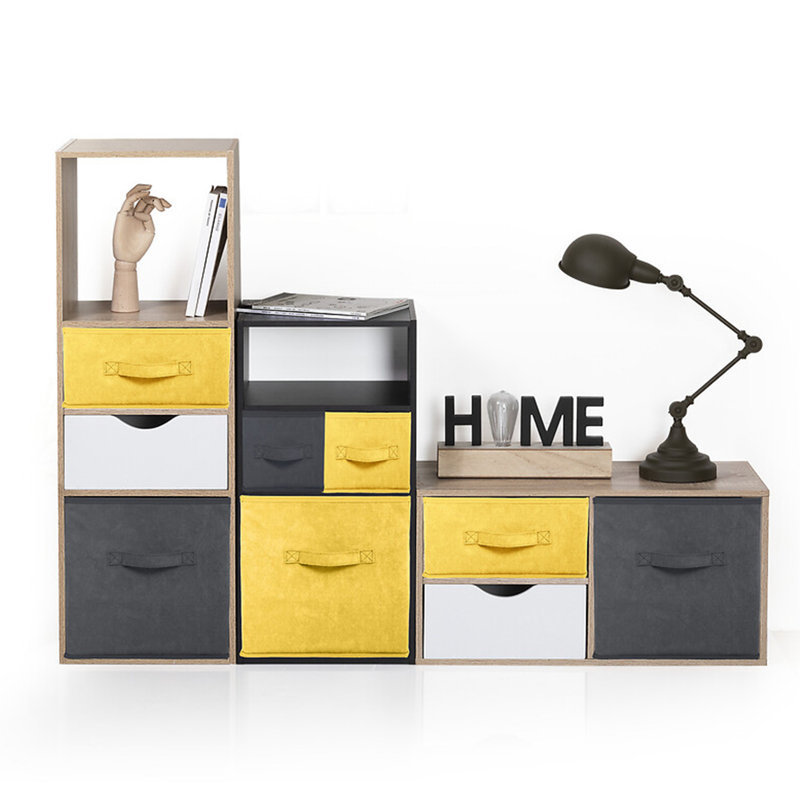Fabric Velvet 78.74 x 78.74cm Cube Basket, Yellow