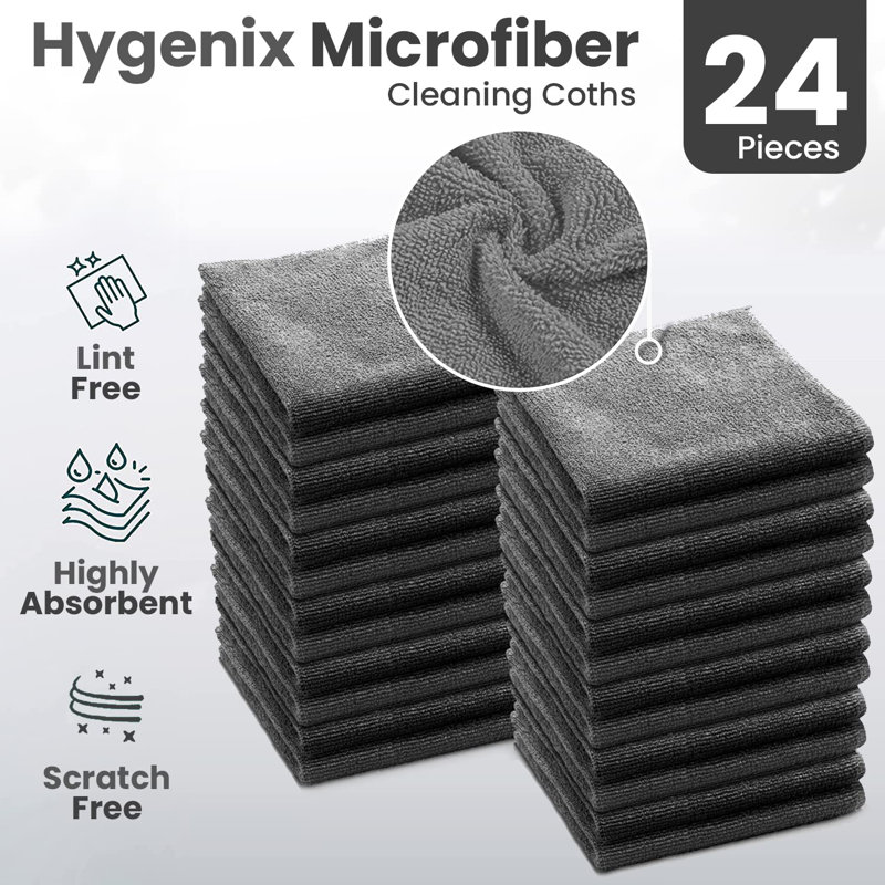 Tissu de microfibre, Gris, 5,98 po x 12,59 po