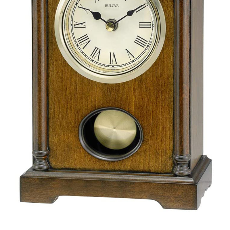 Traditional Roman Numeral Solid Wood Quartz Movement / Crystal Tabletop Clock with Alarm in