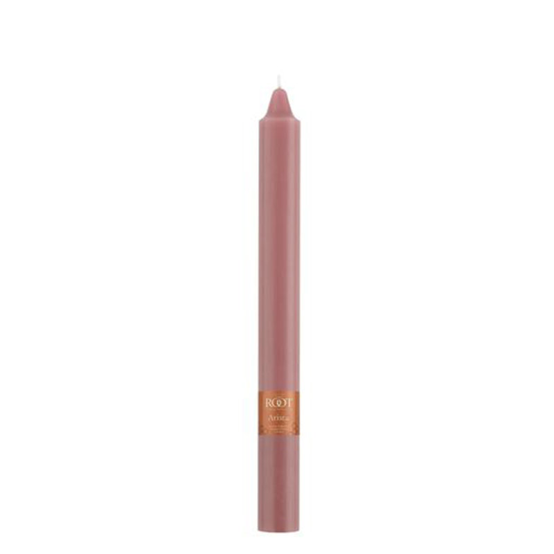 Root Candles Unscented Taper Candle, Dusty Rose, 9" H x 0.88" W x 0.88" D