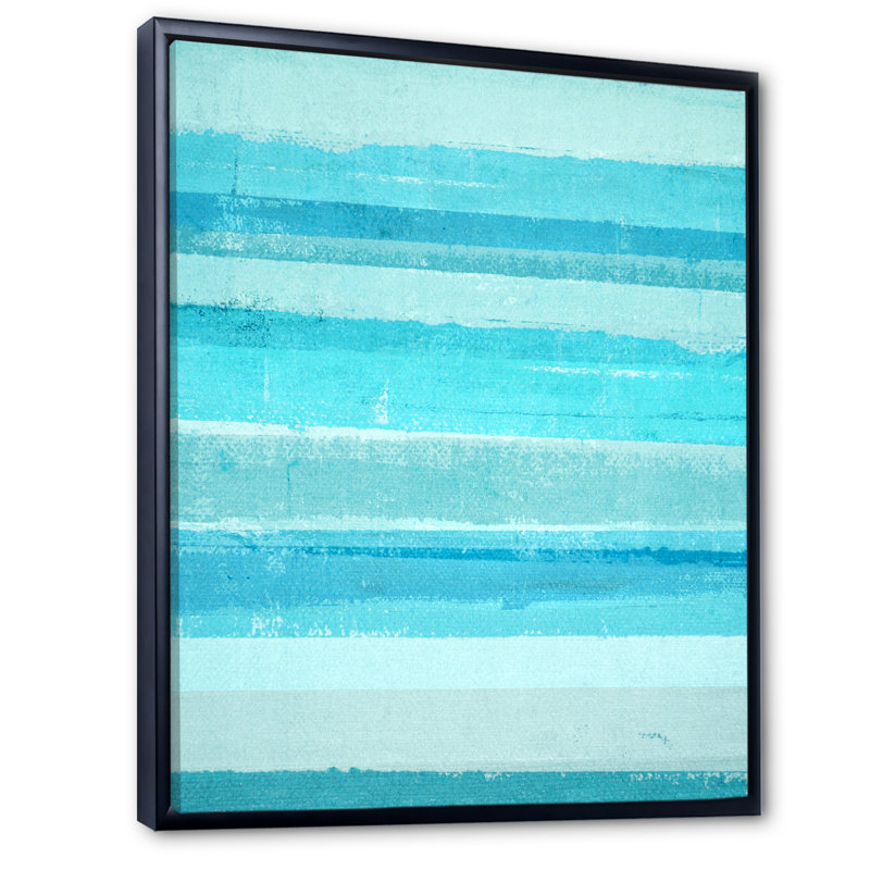 Colorfields dans des tons de turquoise et de bleu - Art mural moderne et contemporain sur toile, H 36 po x l 24 po x P 1 po