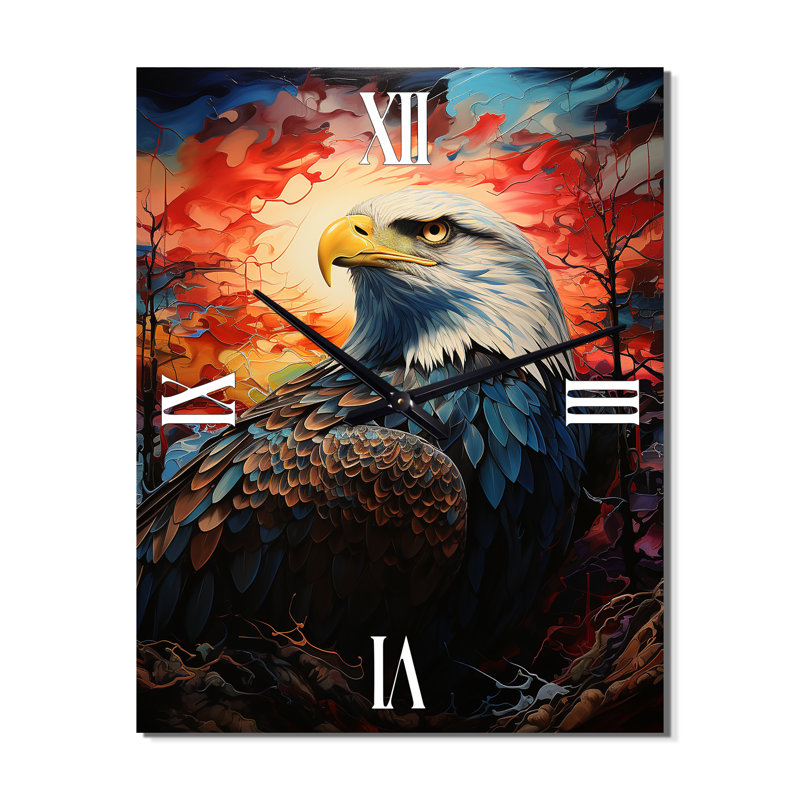 Horloge murale Western Western Eagle Echoes Papercut II - Western, Très grand