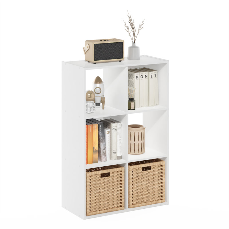 Bibliothèque cubique Anzalone, Blanc, (6 tablettes) H 35,94 po x l 24,02 po x P 11,61 po