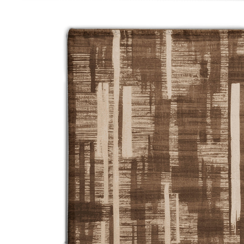 Tapis brun abstrait intérieur et extérieur, Rectangle 4pi x 6 pi