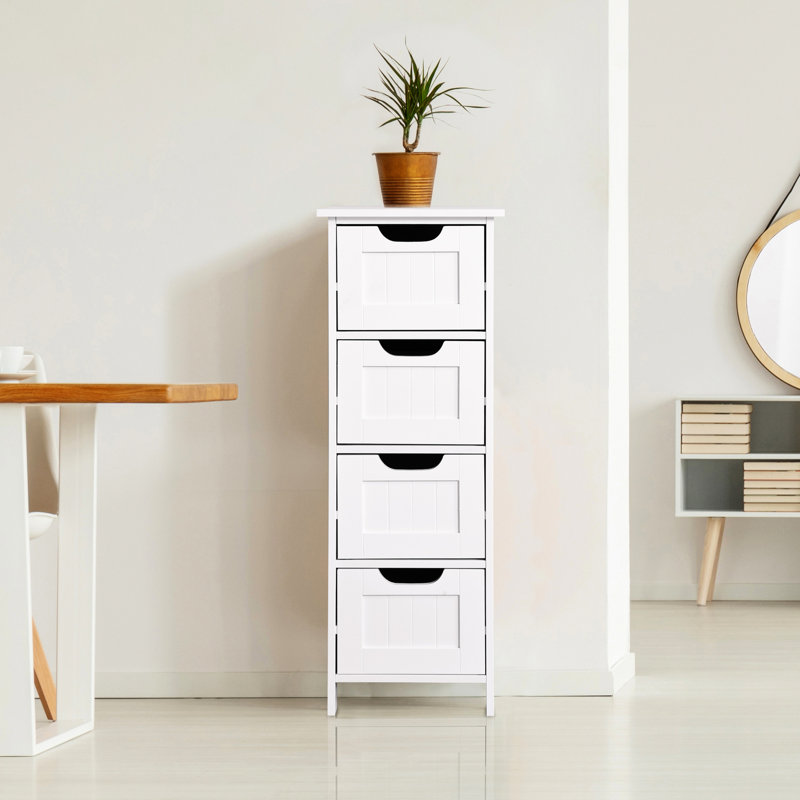 Armoire blanche autoportante avec des structures de tiroir pour une durabilité à long terme