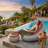 Accent Chair, Inflatable Chair With Ottoman Flocked Water Proof Comfortable Blow Up Air Chair Brown-883459444