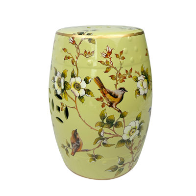 Flower and bird ceramic stool