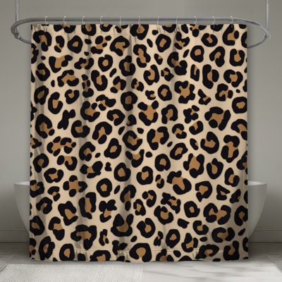 Leopard Print Pattern Shower Curtains Extra Long