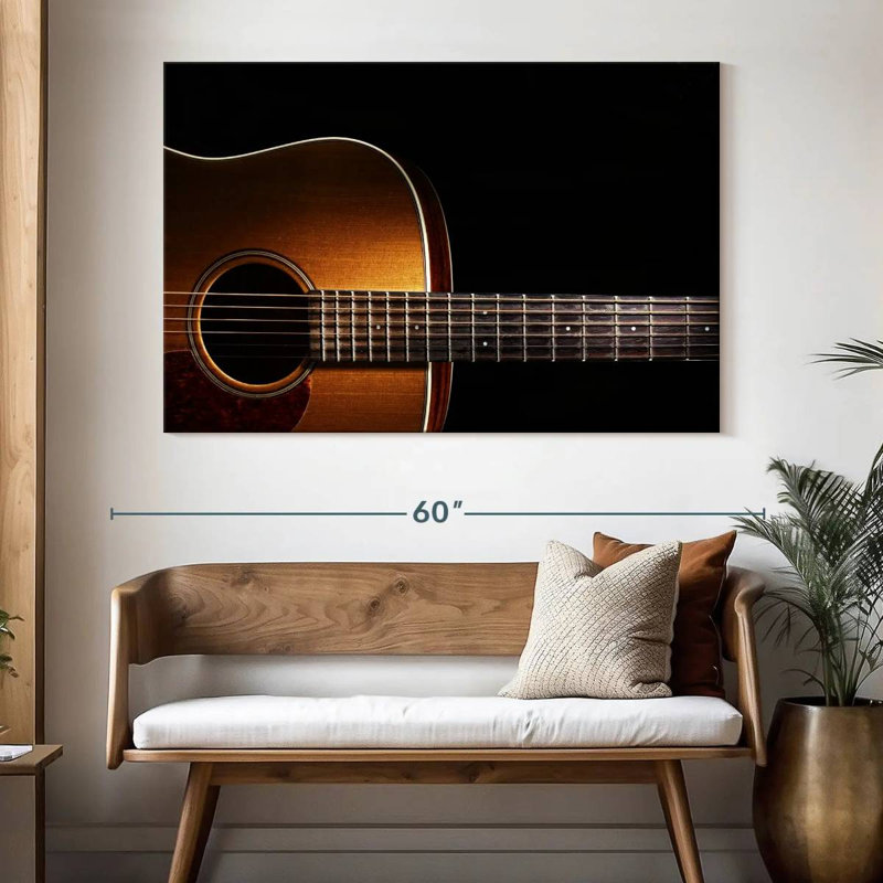 Guitare acoustique à grain de bois Abarca, H 34 po x l 51 po