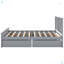 Lit plateforme en bois avec quatre tiroirs de rangement et pieds de support-1873203092-1854778640