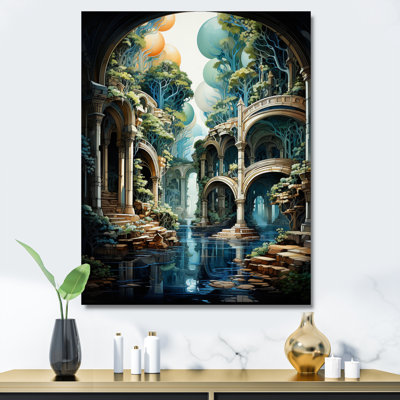 «Beige Bridge Flowing Connections An II - Cityscapes», reproduction d'art sur toile
