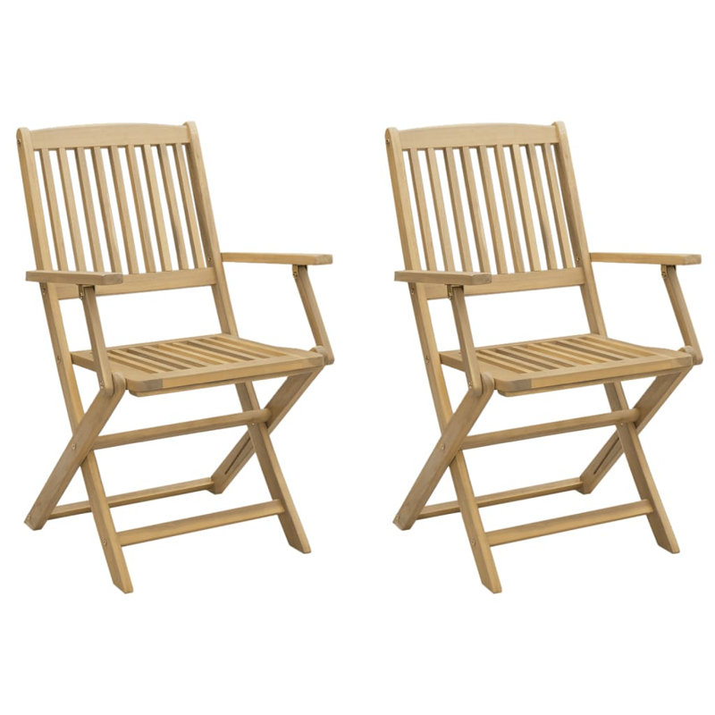 Spokane Solid Wood Accent Folding Chair Set, 90cm H x 54.5cm W x 58cm D
