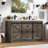 59" Double Bathroom Vanity With Sink, Faucet, Drain Assembly, Drawers, And Sliding Barn Doors