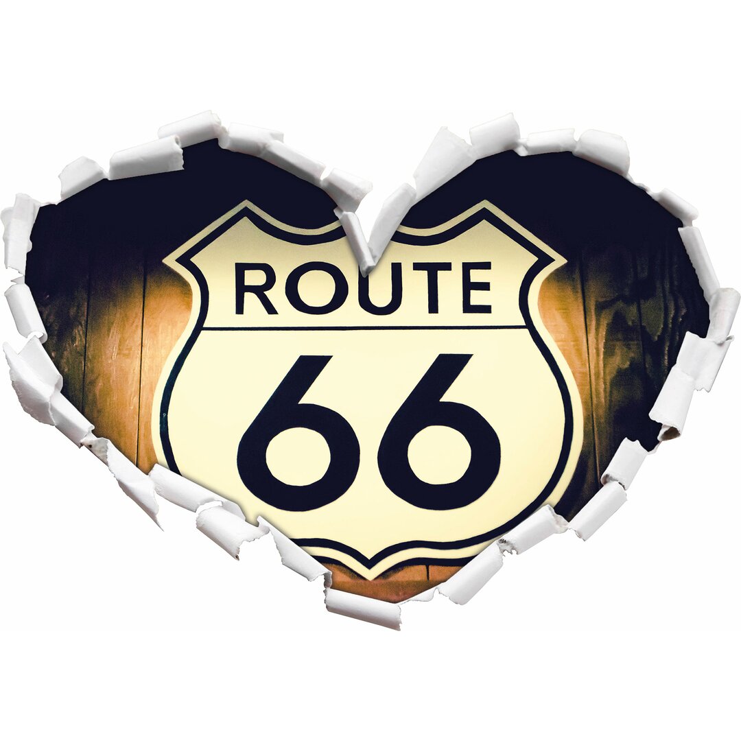 Wandtattoo Modernes Route-66 -Schild