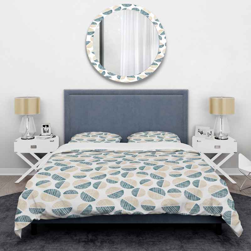 Ensemble de housse de couette en microfibre crème / vert 3 pièces