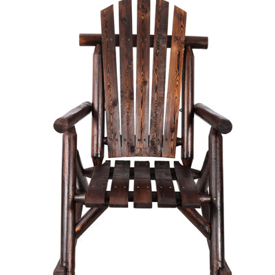 Chaise berçante de patio en bois de pin brun, conception de relaxation lombaire ergonomique, finition à bascule lisse pour une bonne décoration, confort du bas du corps, instructions d'assemblage simples