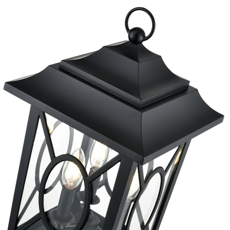 Winston Porter Umbert 3 Light Outdoor Post Lantern in Powder Coated Black