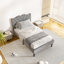 Lit plateforme en tissu d'ameublement