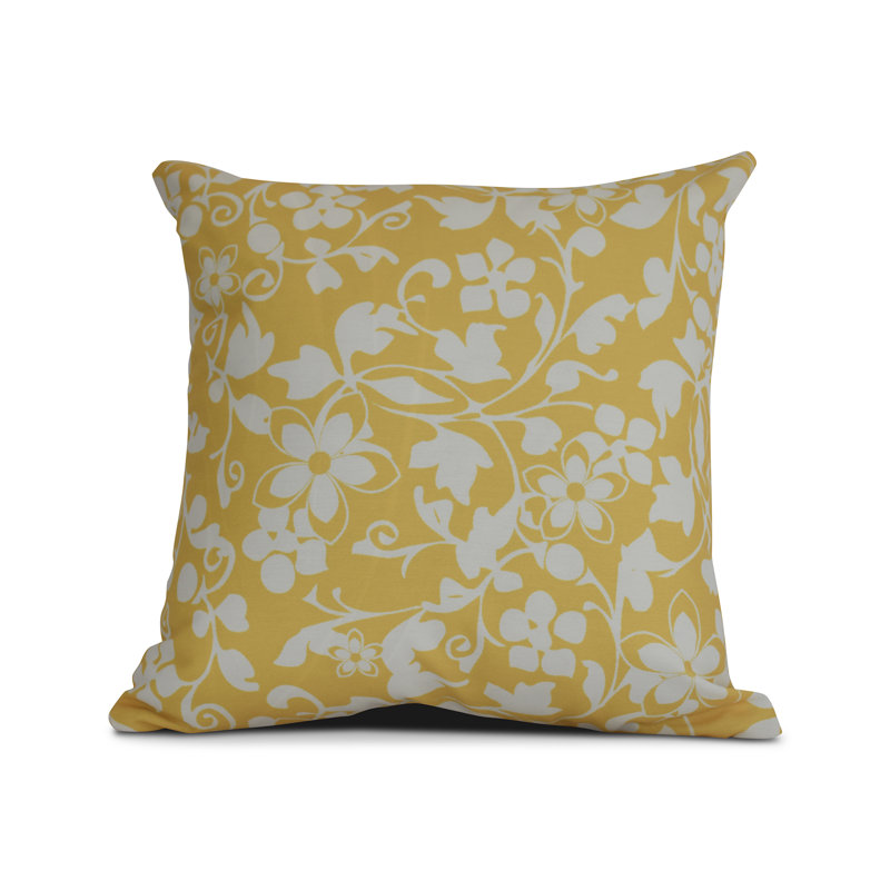 Coussin carré d’extérieur, H 20 po x l 20 po x P 3 po, Jaune