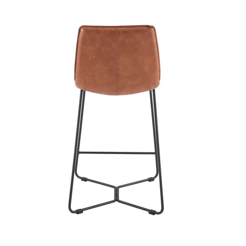 Tabouret Dorine, Similicuir miel, Tabouret de comptoir (hauteur du siège de 23,5 po