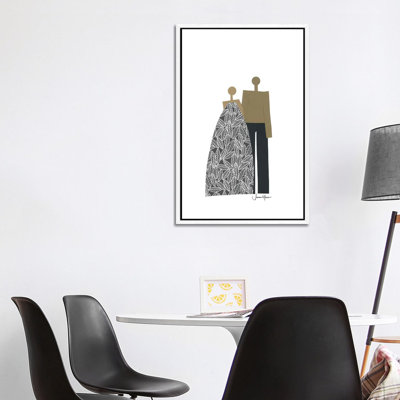 African American Couple In Black And White by LouLouArtStudio - Print on Canvas