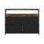 Multi-Function Steel-Wood 5-Drawer Storage Cabinet with Fabric Drawers, and Power Outlets-618085806