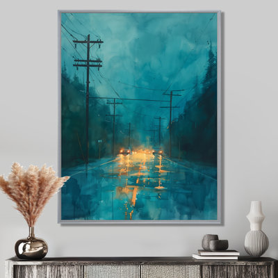 Blue Yellow Energy Evolution Power Lines I - Power Lines Wall Art Print